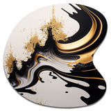 Black And Gold Wave - Asymmetric Metal Wall Art