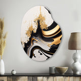 Black And Gold Wave - Asymmetric Metal Wall Art