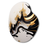 Black And Gold Wave - Asymmetric Metal Wall Art