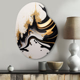 Black And Gold Wave - Asymmetric Metal Wall Art