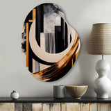 Gold Touch Art Deco I - Asymmetric Metal Wall Art