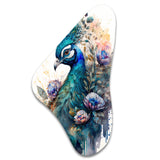 Cute Peacock Floral Art II - Asymmetric Metal Wall Art