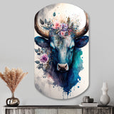 Cute Taurus Floral Art I - Asymmetric Metal Wall Art