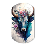 Cute Taurus Floral Art I - Asymmetric Metal Wall Art