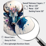 Cute Taurus Floral Art I - Asymmetric Metal Wall Art