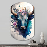 Cute Taurus Floral Art I - Asymmetric Metal Wall Art