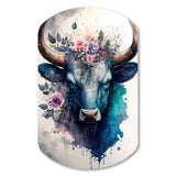 Cute Taurus Floral Art I - Asymmetric Metal Wall Art