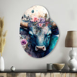 Cute Taurus Floral Art I - Asymmetric Metal Wall Art