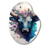 Cute Taurus Floral Art I - Asymmetric Metal Wall Art