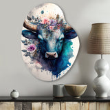 Cute Taurus Floral Art I - Asymmetric Metal Wall Art