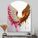 Dusty Pink Angel Wings - Asymmetric Metal Wall Art