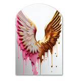 Dusty Pink Angel Wings - Asymmetric Metal Wall Art