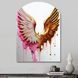 Dusty Pink Angel Wings - Asymmetric Metal Wall Art