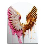 Dusty Pink Angel Wings - Asymmetric Metal Wall Art