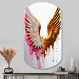 Dusty Pink Angel Wings - Asymmetric Metal Wall Art