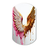 Dusty Pink Angel Wings - Asymmetric Metal Wall Art