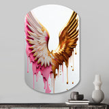 Dusty Pink Angel Wings - Asymmetric Metal Wall Art