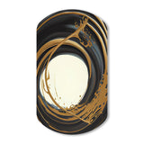 Black And Gold Circle II - Asymmetric Metal Wall Art