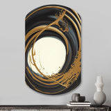 Black And Gold Circle II - Asymmetric Metal Wall Art