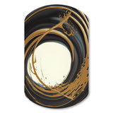 Black And Gold Circle II - Asymmetric Metal Wall Art