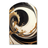 Black And Gold Swirl V - Asymmetric Metal Wall Art