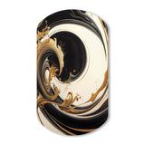 Black And Gold Swirl V - Asymmetric Metal Wall Art