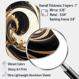 Black And Gold Swirl V - Asymmetric Metal Wall Art