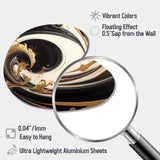 Black And Gold Swirl V - Asymmetric Metal Wall Art