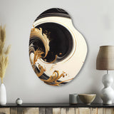 Black And Gold Swirl V - Asymmetric Metal Wall Art