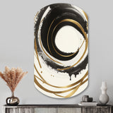 Black And Gold Curves III - Asymmetric Metal Wall Art