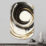 Black And Gold Curves III - Asymmetric Metal Wall Art