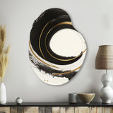 Black And Gold Curves III - Asymmetric Metal Wall Art