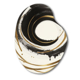 Black And Gold Curves III - Asymmetric Metal Wall Art