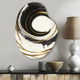 Black And Gold Curves III - Asymmetric Metal Wall Art