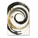 Black And Gold Curves IV - Asymmetric Metal Wall Art