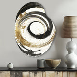 Black And Gold Curves IV - Asymmetric Metal Wall Art