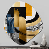 Glam Gold And Black Expression I - Asymmetric Metal Wall Art