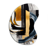 Glam Gold And Black Expression II - Asymmetric Metal Wall Art