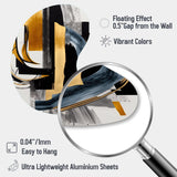 Glam Gold And Black Expression II - Asymmetric Metal Wall Art