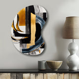 Glam Gold And Black Expression II - Asymmetric Metal Wall Art