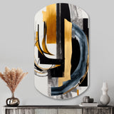 Glam Gold And Black Expression II - Asymmetric Metal Wall Art