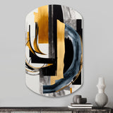 Glam Gold And Black Expression II - Asymmetric Metal Wall Art