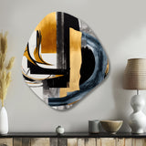 Glam Gold And Black Expression II - Asymmetric Metal Wall Art