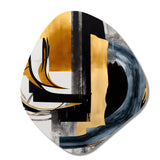 Glam Gold And Black Expression II - Asymmetric Metal Wall Art