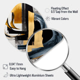 Glam Gold And Black Expression II - Asymmetric Metal Wall Art