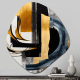 Glam Gold And Black Expression II - Asymmetric Metal Wall Art