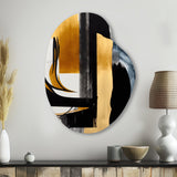 Glam Gold And Black Expression II - Asymmetric Metal Wall Art