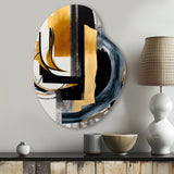 Glam Gold And Black Expression II - Asymmetric Metal Wall Art