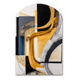 Glam Gold And Black Expression IV - Asymmetric Metal Wall Art