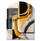 Glam Gold And Black Expression IV - Asymmetric Metal Wall Art